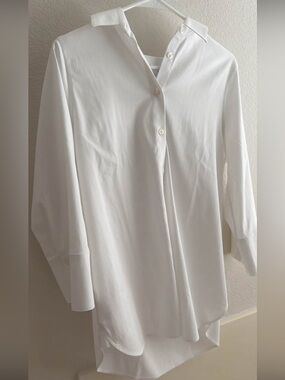 Chico’s Classic White No-Iron 3/4 Sleeve Button-Up Shirt